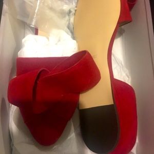 Nine West  - Red Bow suede flats - Size 9